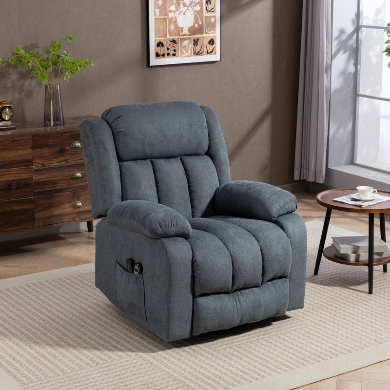 HOMCOM Power Lift Recliner Chair with Vibration Massage, Lift Chair for Elderly with Footrest, Remote, Side Pocket, Grey