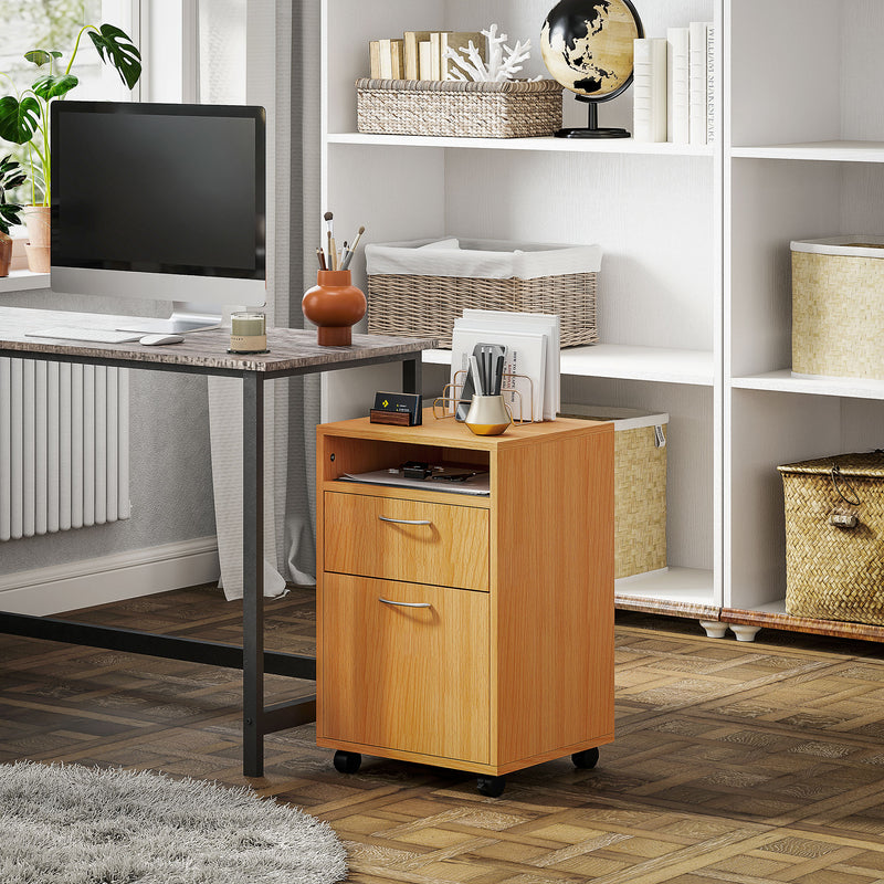Mobile filing cabinet – natural wood – image 10