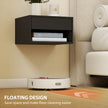 HOMCOM Floating Bedside Tables Set of 2, Wall Mounted Nightstand, Black – view 5