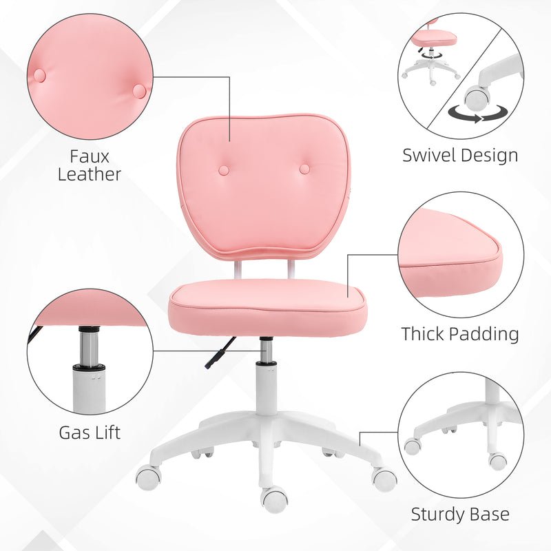 Pink armless vanity chair – image 5