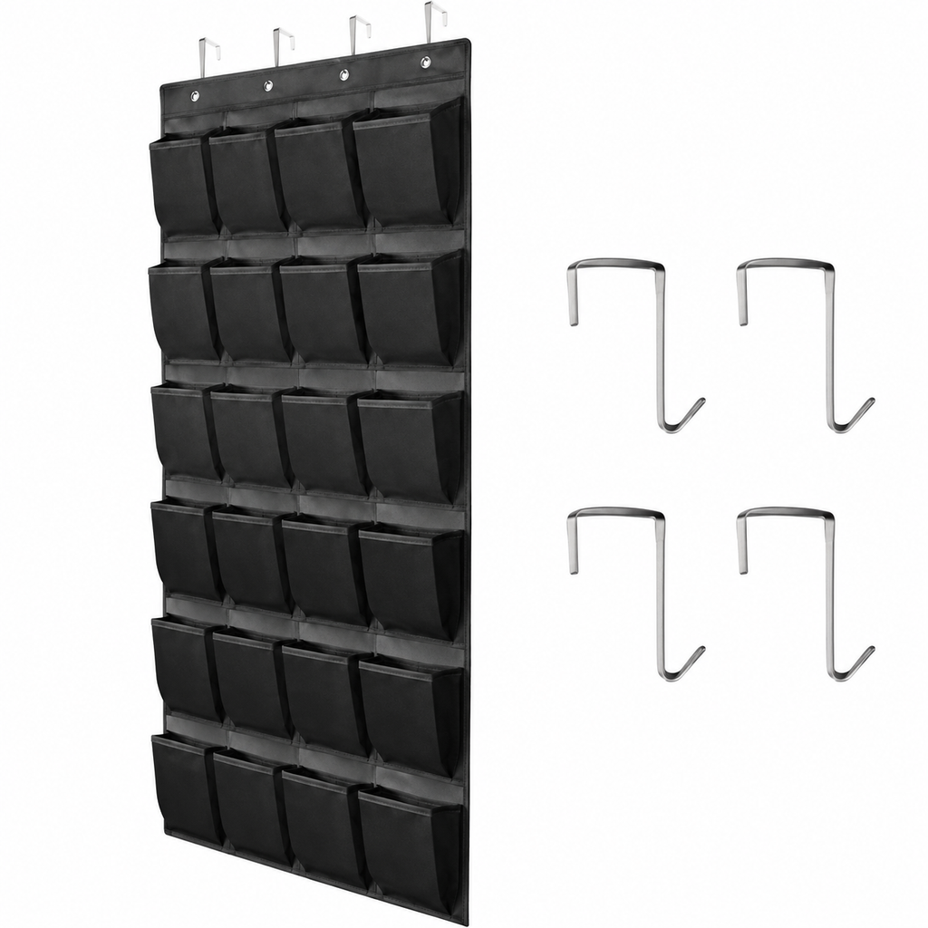 Over Door 24-Pocket Storage Organiser for Shoes, Accessories & Everyday Essentials
