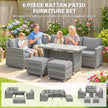6-piece rattan corner sofa dining set – image 4