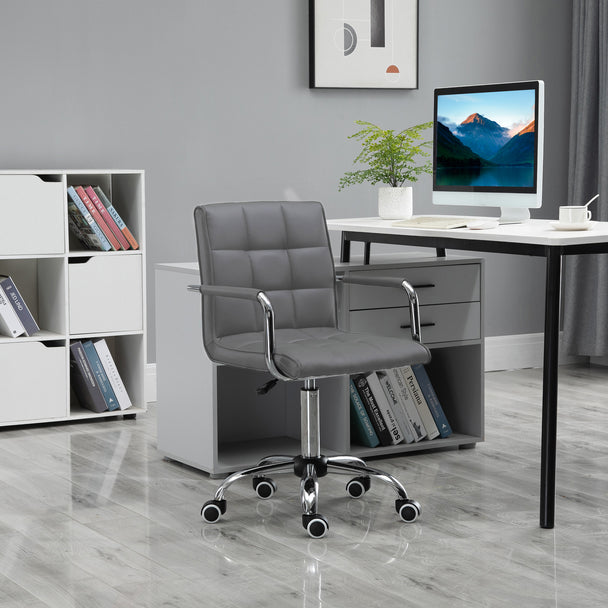 Mid-back faux leather desk chair – image 2