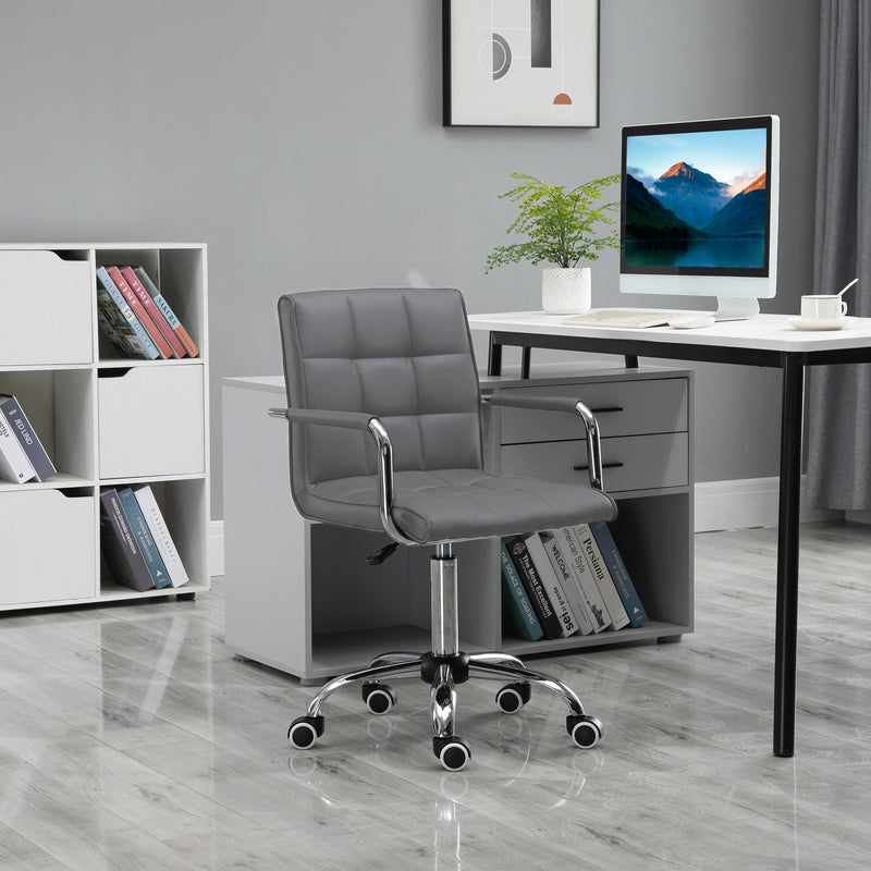 Mid-back faux leather desk chair – image 2