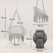 Outsunny Hanging Chair Outdoor Hammock Chair with Soft Cushion, Cotton Rope Boho Style Swing Chair, Hanging Garden – view 3