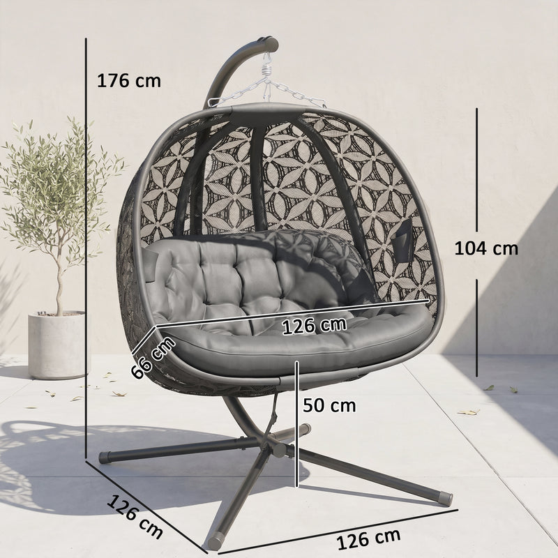 Double hanging egg chair – image 4