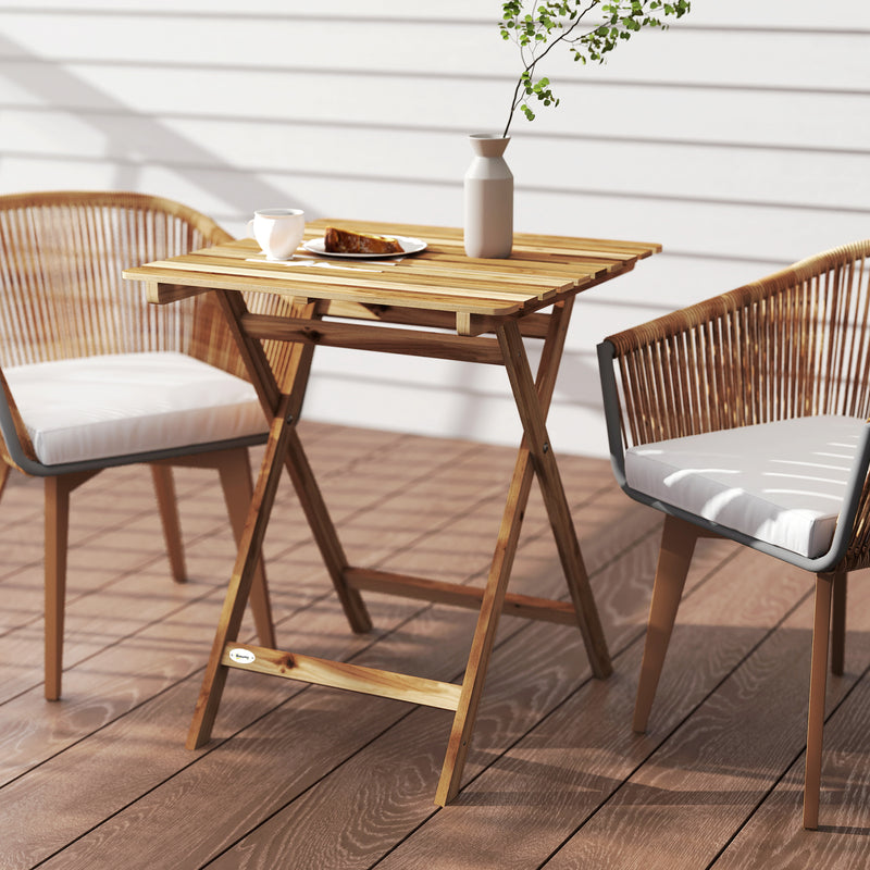 Folding acacia wood garden table – image 8