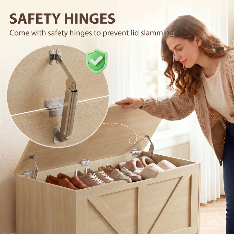 Natural wood 127L storage chest – image 5