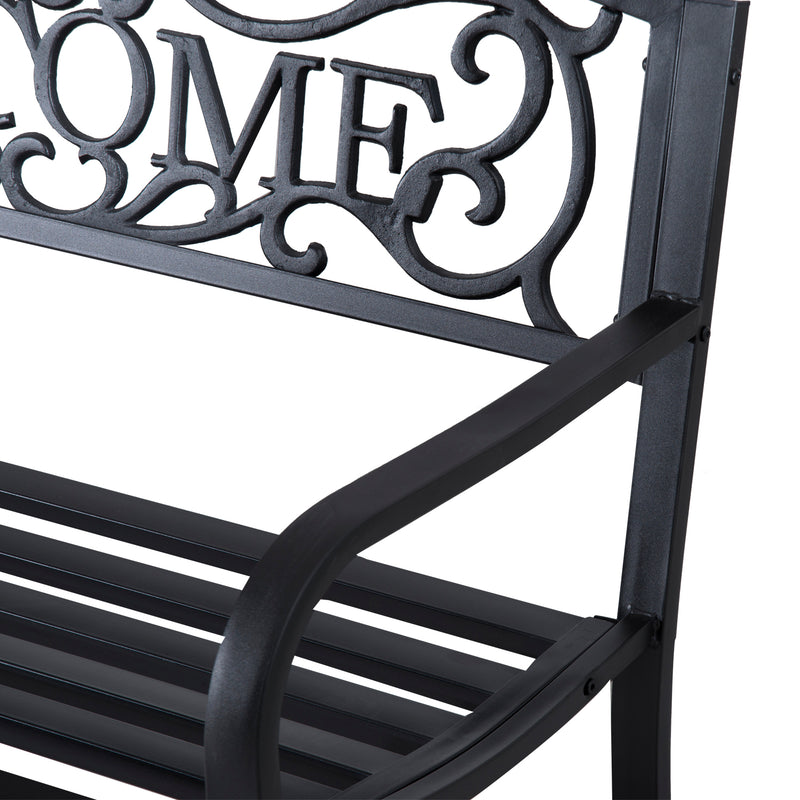 Contoured steel garden bench – image 7