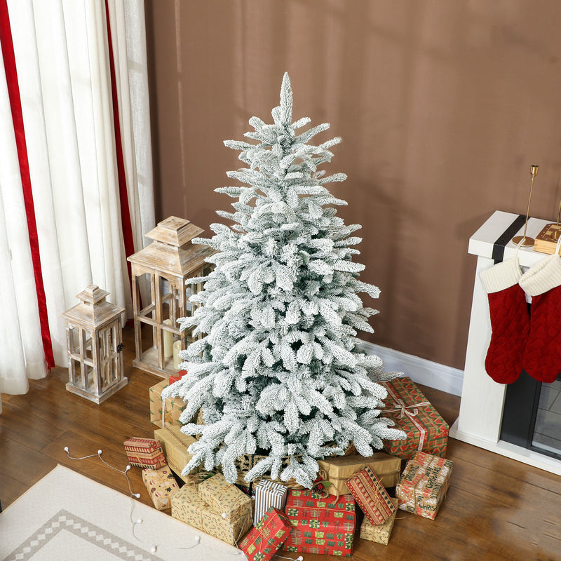 5ft snow-kissed flocked Christmas tree – image 10