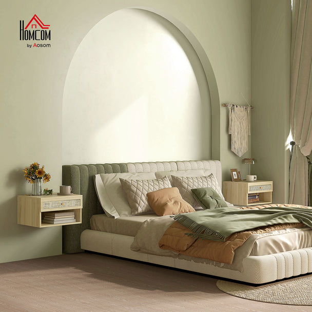 Floating rattan bedside tables – image 2