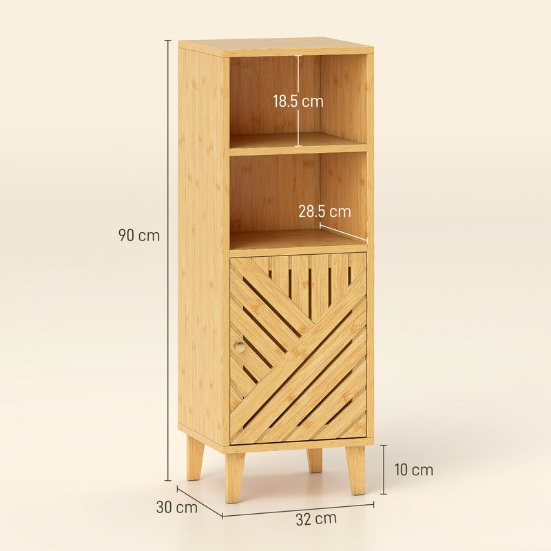 Slim bamboo-door bathroom cabinet – image 3