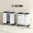 High gloss white and grey under sink cabinet – image 3