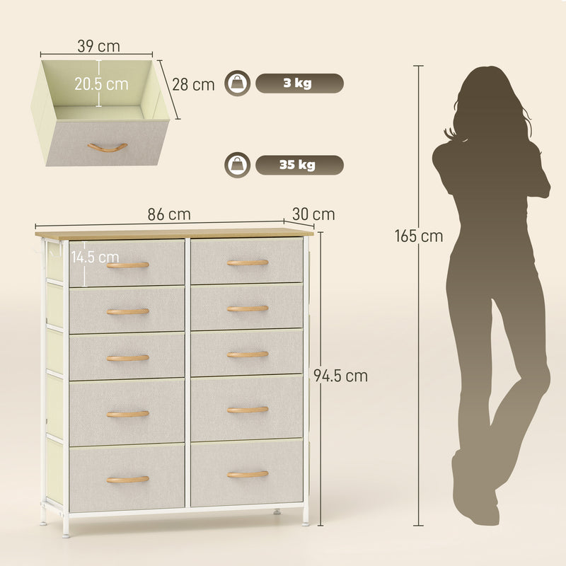 10-drawer fabric chest with side pockets – image 3