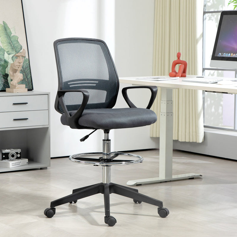 Grey mesh draughtsman chair – image 10
