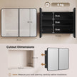 HOMCOM 76.2 x 11.6 x 61 cm Bathroom Mirror Cabinet, Wall Cabinet with Adjustable Shelves, Wall-Mounted or Recessed – view 3