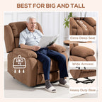 Power Lift Recliner Chair with Vibration Massage, Lift Chair for Elderly with Footrest, Remote, Side Pocket, Brown