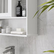 White wall mirror cabinet with open shelves – image 9