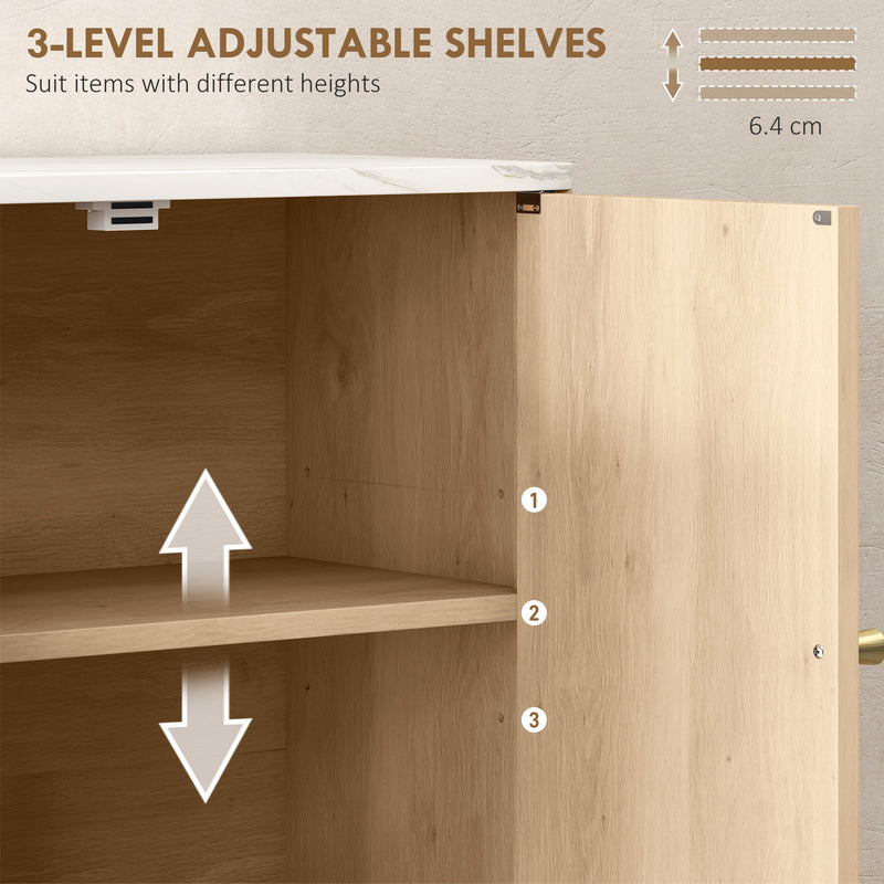 Bathroom wall cabinet in oak & white – image 5