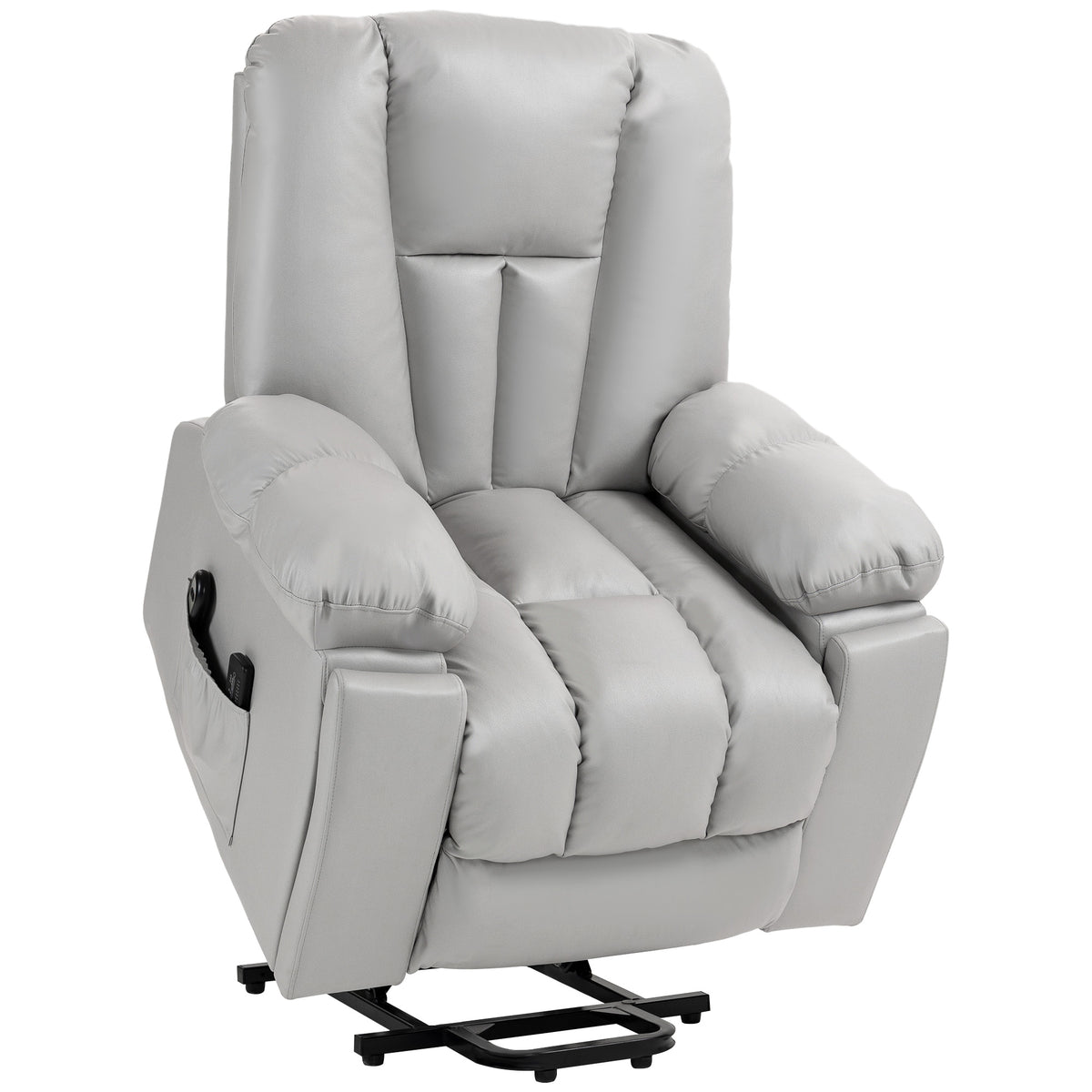 Power Lift Massage Recliner with Footrest – Light Grey
