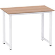 White 100 cm computer desk with steel frame and adjustable feet