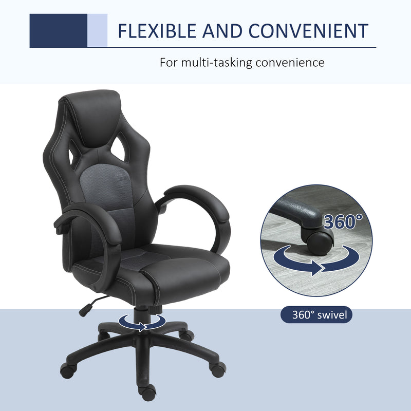 Faux leather swivel office chair – image 6
