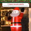 LED lighting on the 8ft Santa Christmas inflatable