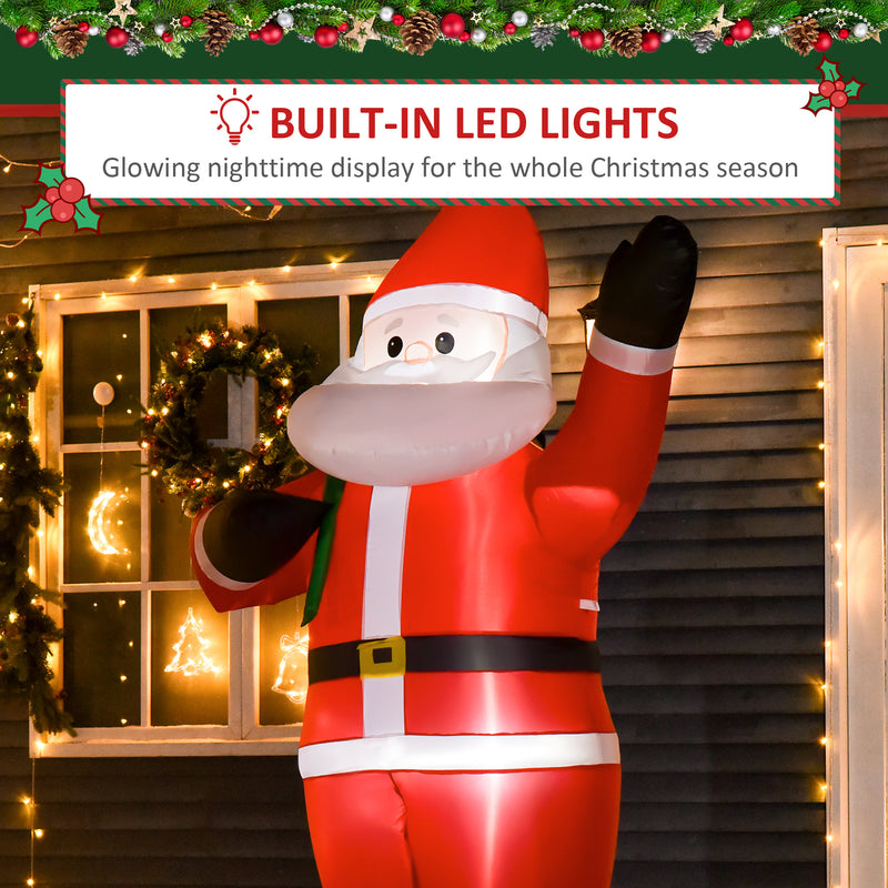 LED lighting on the 8ft Santa Christmas inflatable