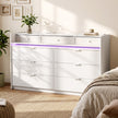 HOMCOM Chest of Drawers for Bedroom with LED Light & Charging Station, 9 Drawers Storage Unit/TV Stand, White – view 9