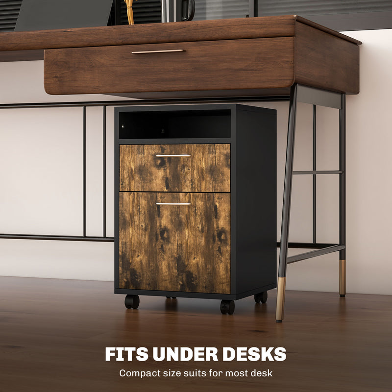 Mobile filing cabinet – rustic brown – image 5