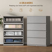 HOMCOM Chest of Drawers, 4-Drawer Storage Cabinets, Modern Dresser, Storage Drawer Unit for Bedroom – view 4