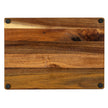 Acacia cheese board side view showing the wood grain