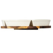 Acacia Wood Lazy Susan with 7 Ceramic Serving Bowls – 29cm, side view of the rotating acacia base
