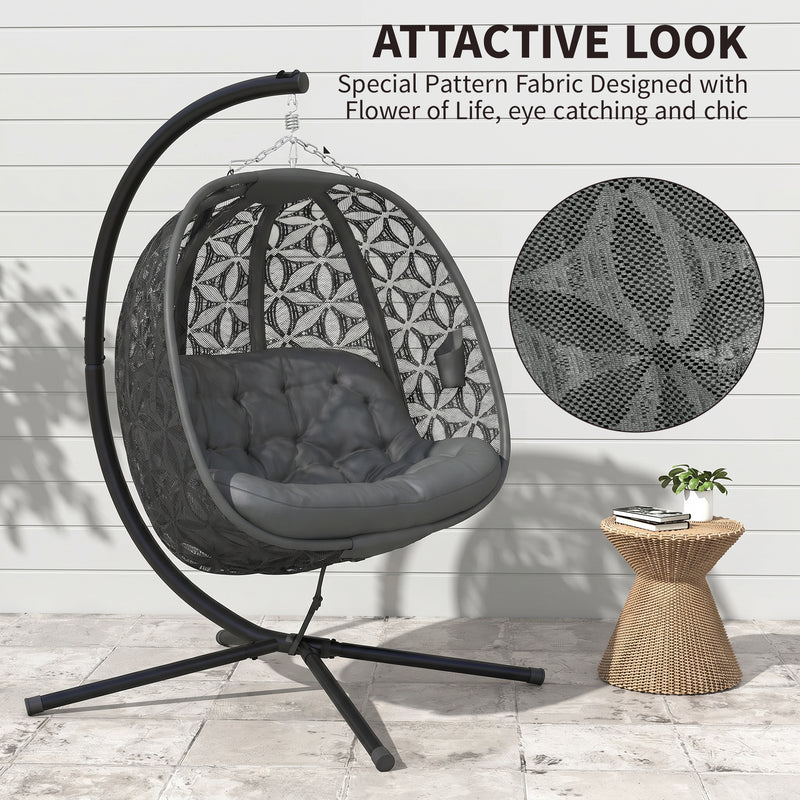 Double hanging egg chair – image 5