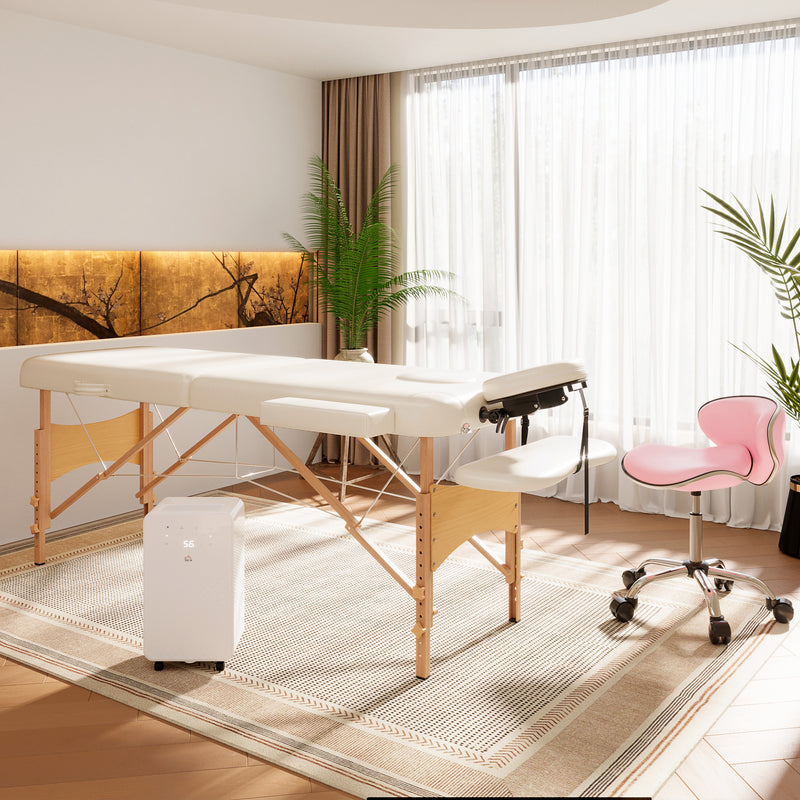 Pink rolling salon chair – image 9
