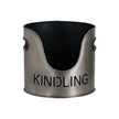 Pewter kindling bucket with cut-out KINDLING lettering