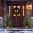 Set of 2 pre-lit pine trees in barrel pots – image 9