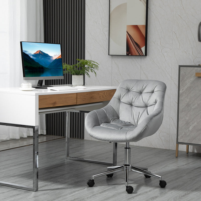 Button-tufted velvet desk chair – image 2