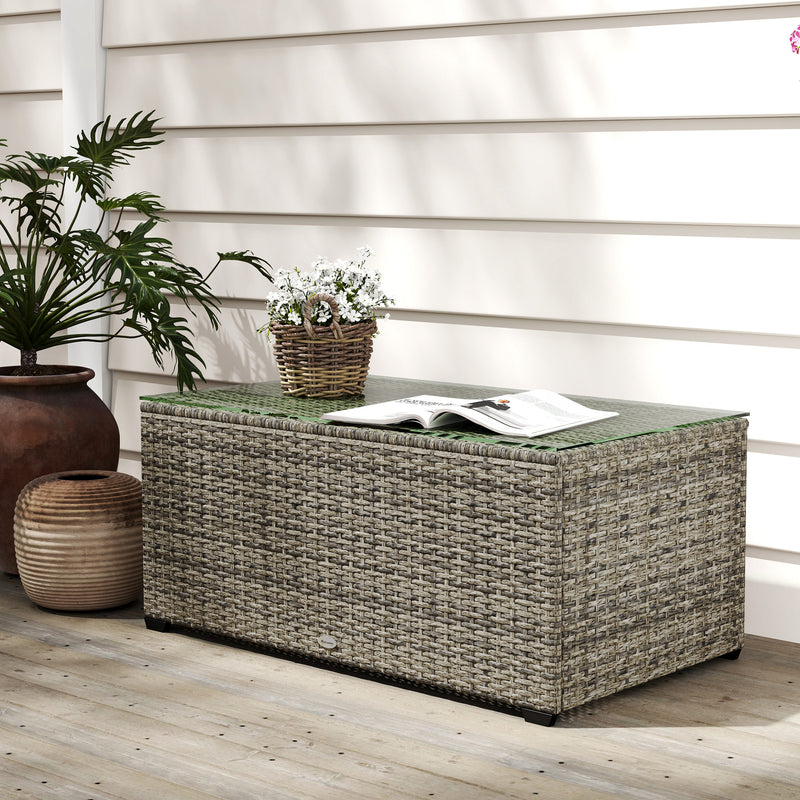 Dark grey rattan coffee table – image 10