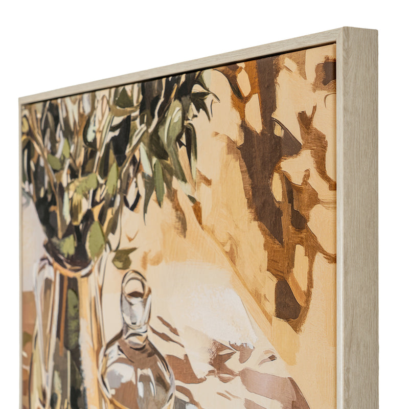Alfresco Evening canvas from an angle, showing the wooden frame depth