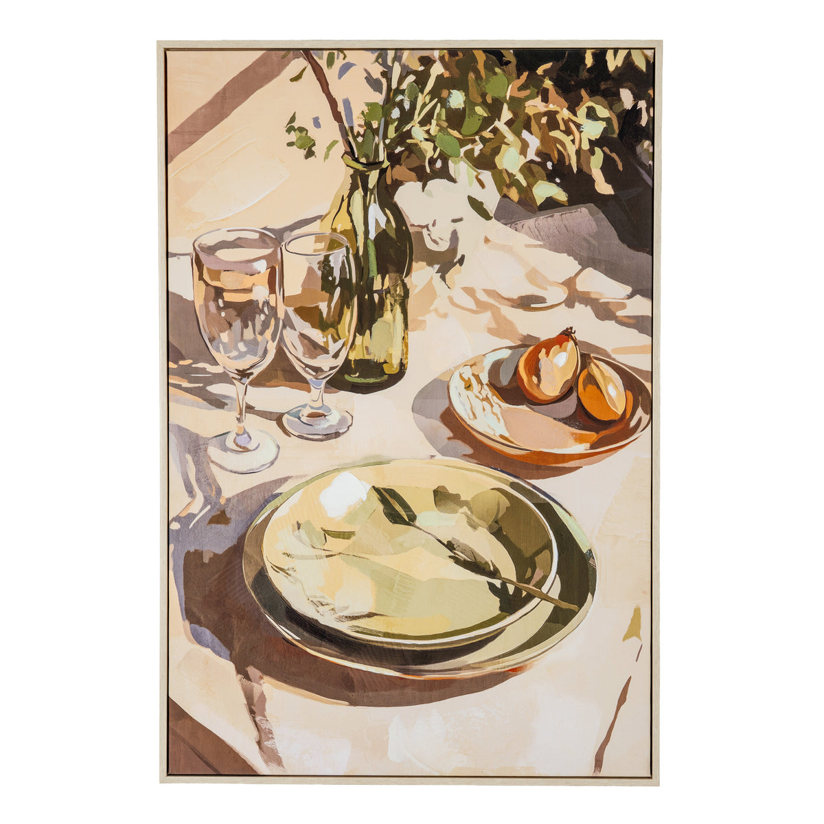 Alfresco Morning hand-painted still life canvas, front view