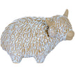 Ceramic Highland cow ornament, side view