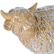close-up of the textured glazed coat and horns