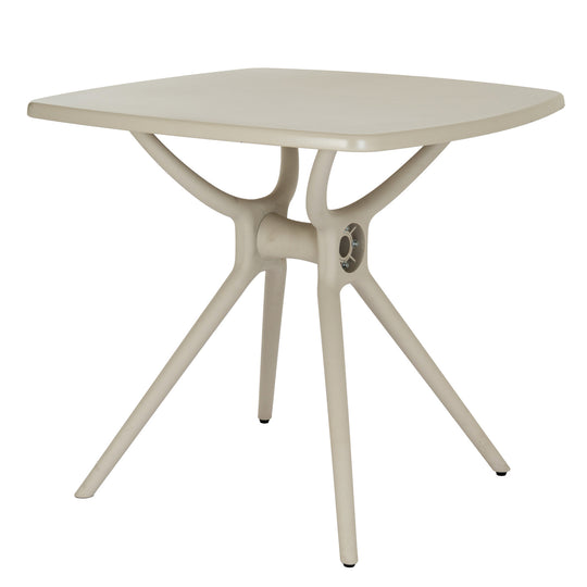 Alto putty grey square garden table, front view
