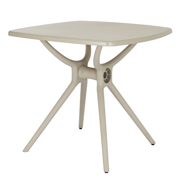 Alto putty grey square garden table, front view