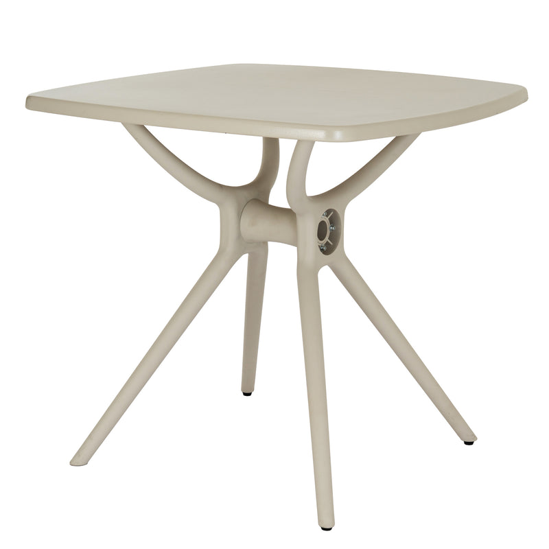Alto putty grey square garden table, front view