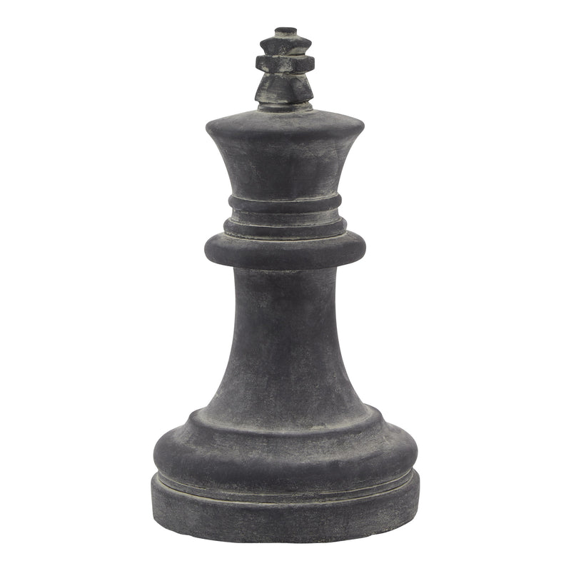 Amalfi charcoal grey king chess piece ornament, front view