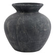 Amalfi charcoal grey ceramic vase, front view