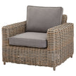 Amalfi wicker armchair with grey cushions