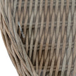 Close-up of the woven synthetic rattan-effect base